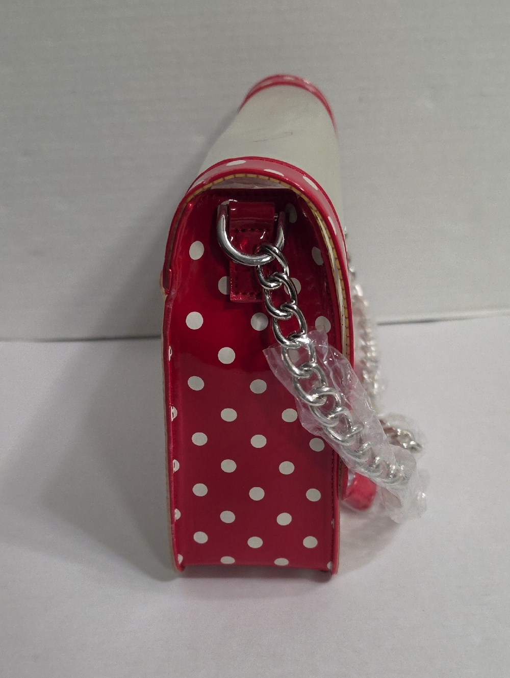Score Game Day Clear Polka Dot Crossbody Bag with Red Trim *NWT* - Picture 4 of 9
